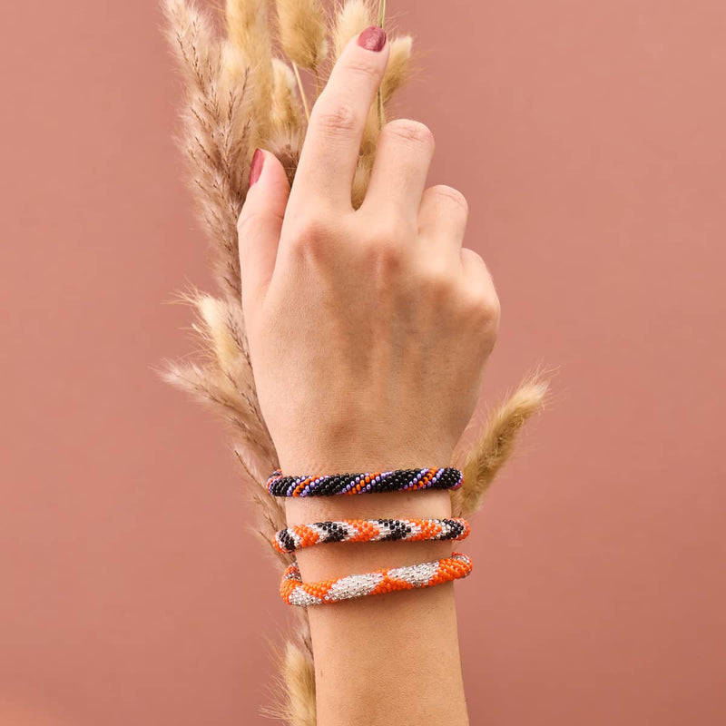 Clementine Wave | Himalayan Glass Bead Bracelet