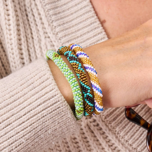 Pins givrés | Bracelet de perles de verre de l'Himalaya