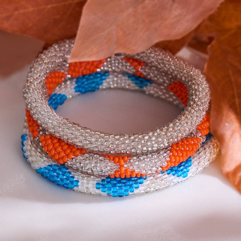 Light Clouds | Himalayan Glass Bead Bracelet