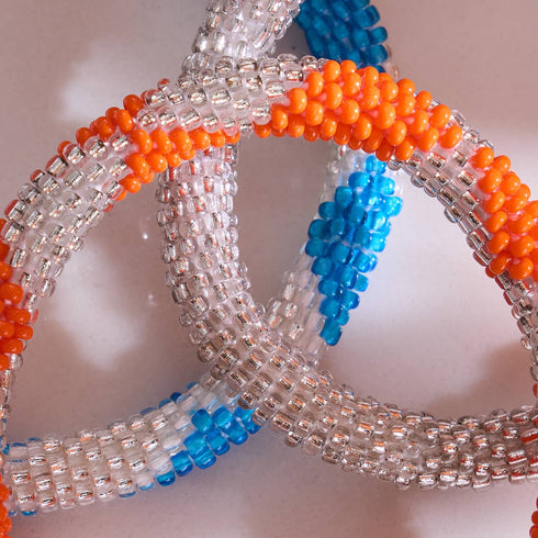 Nuages légers | Bracelet en perles de verre de l'Himalaya