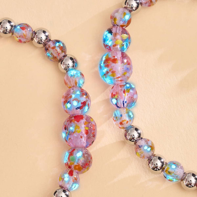 Purple Firefly Glass Confetti Bracelet