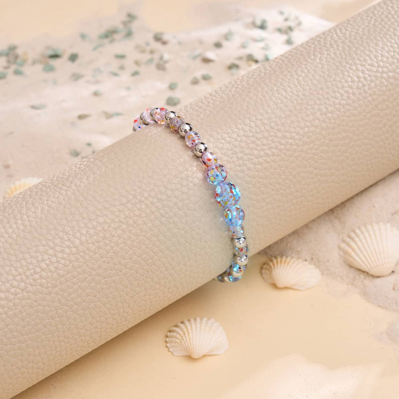 Purple Firefly Glass Confetti Bracelet