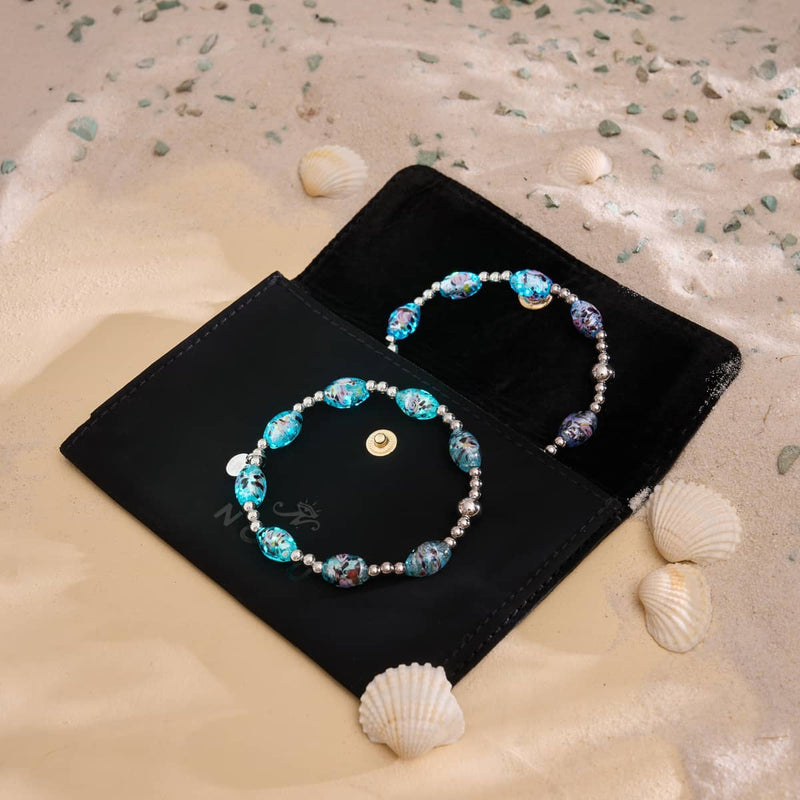 Lunar Glass Bloom Bracelet 2 Set