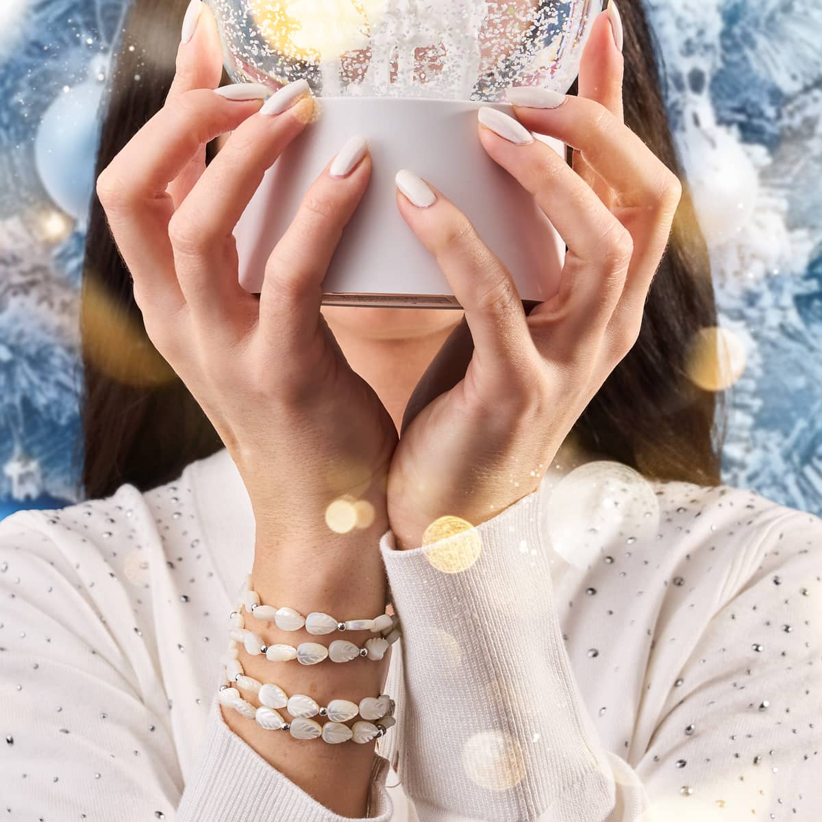 Nacre | Argent sterling 925 | Feuille enroulée