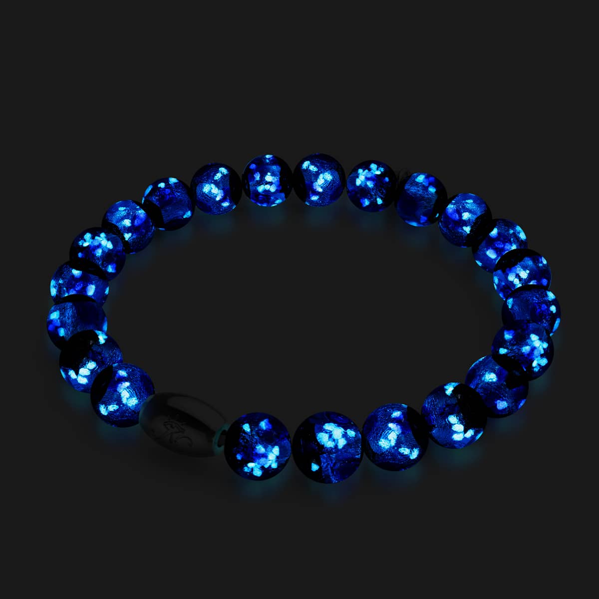 Bracelet en verre solaire Blue Astra | Argent sterling 925