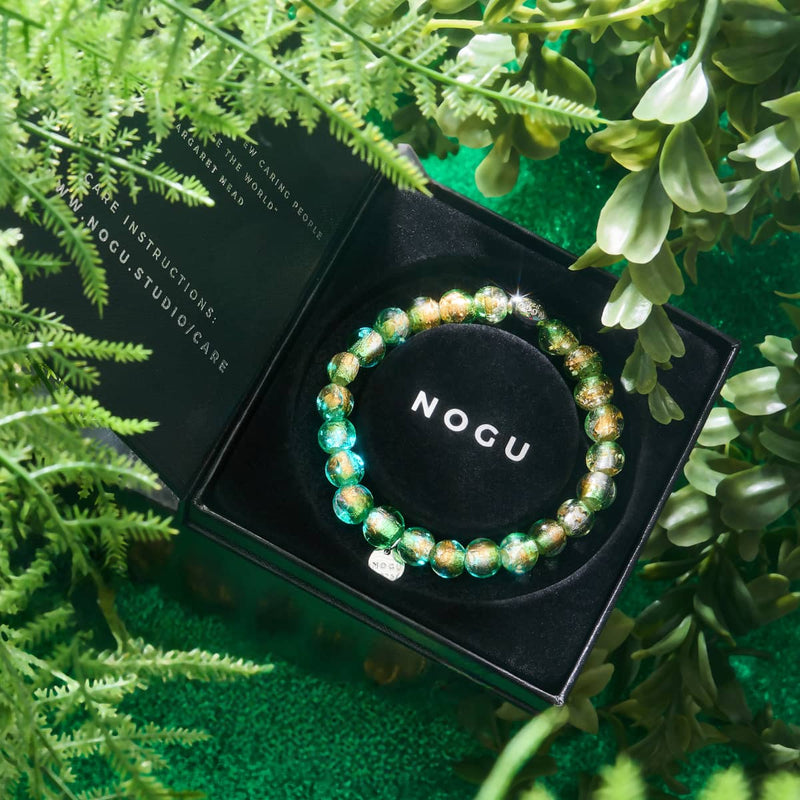 Emerald Eclipse | .925 Sterling Silver | Lunar Glass Bracelet