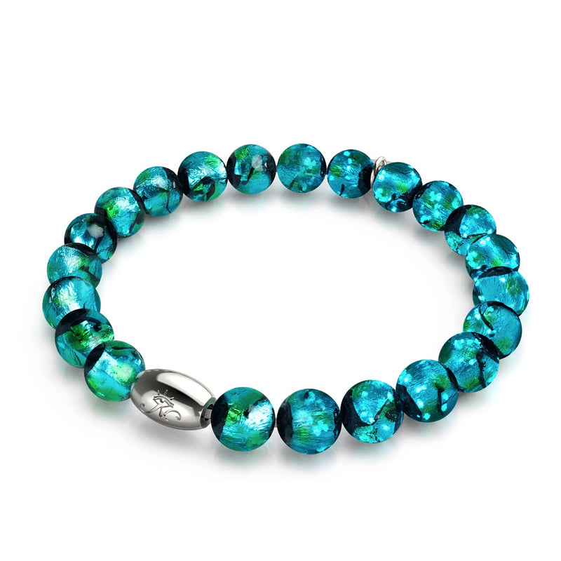 Green Astra | .925 Sterling Silver | Solar Glass Bracelet