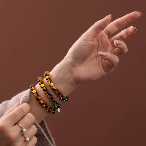 Hunter's Moon | Bracelet en argent sterling 925 | Verre lunaire