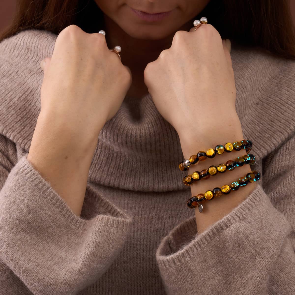 Hunter's Moon | Bracelet en argent sterling 925 | Verre lunaire