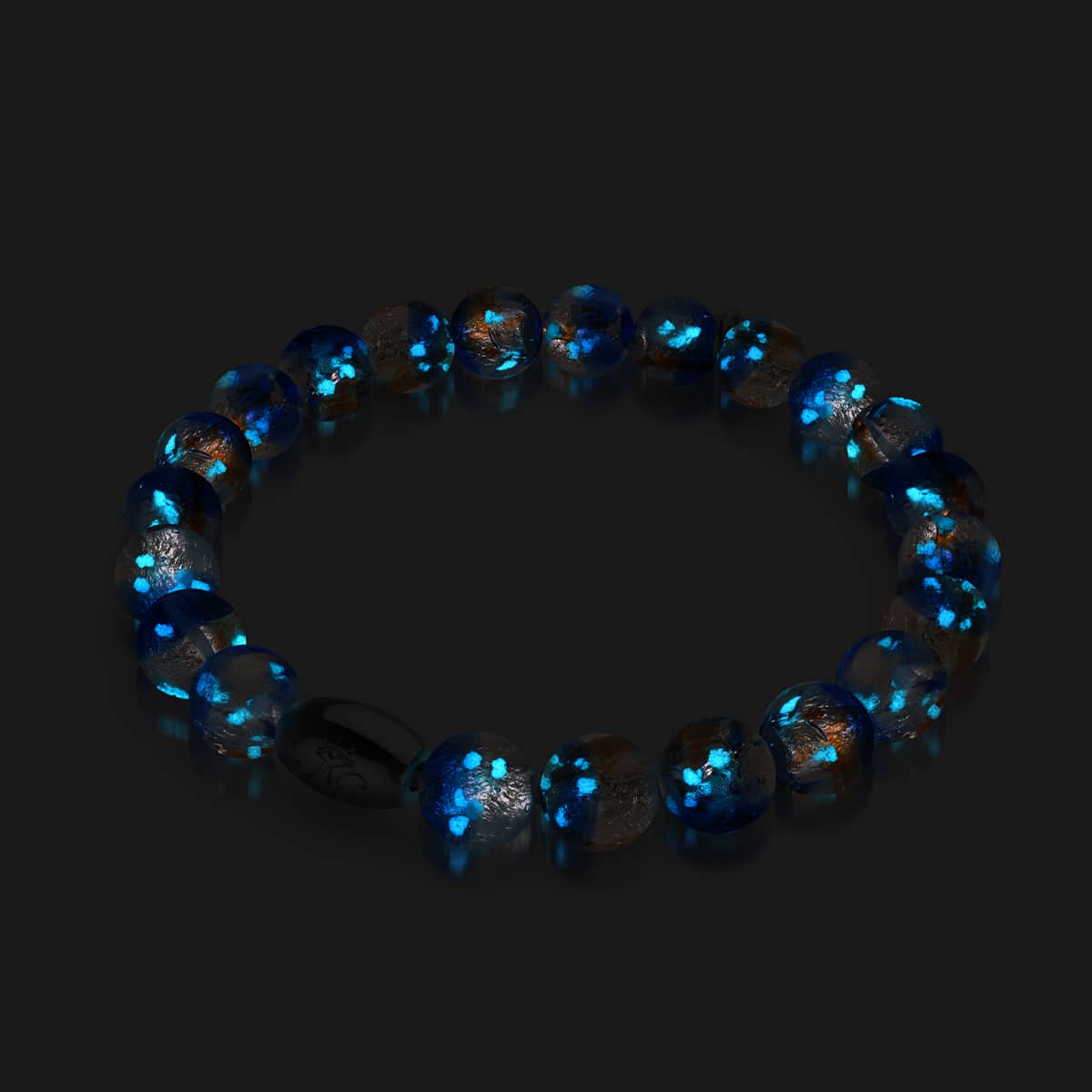 Bracelet en verre lunaire Indigo Horizon | Argent sterling 925
