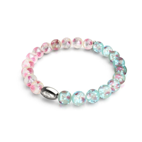 Éclipse rose | Argent sterling 925 | Bracelet en verre lunaire