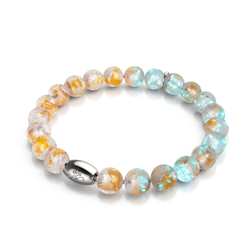 Tangerine Moon | .925 Sterling Silver | Lunar Glass Bracelet