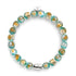 Bracelet en verre lunaire en argent sterling 925 avec motif de lune turquoise