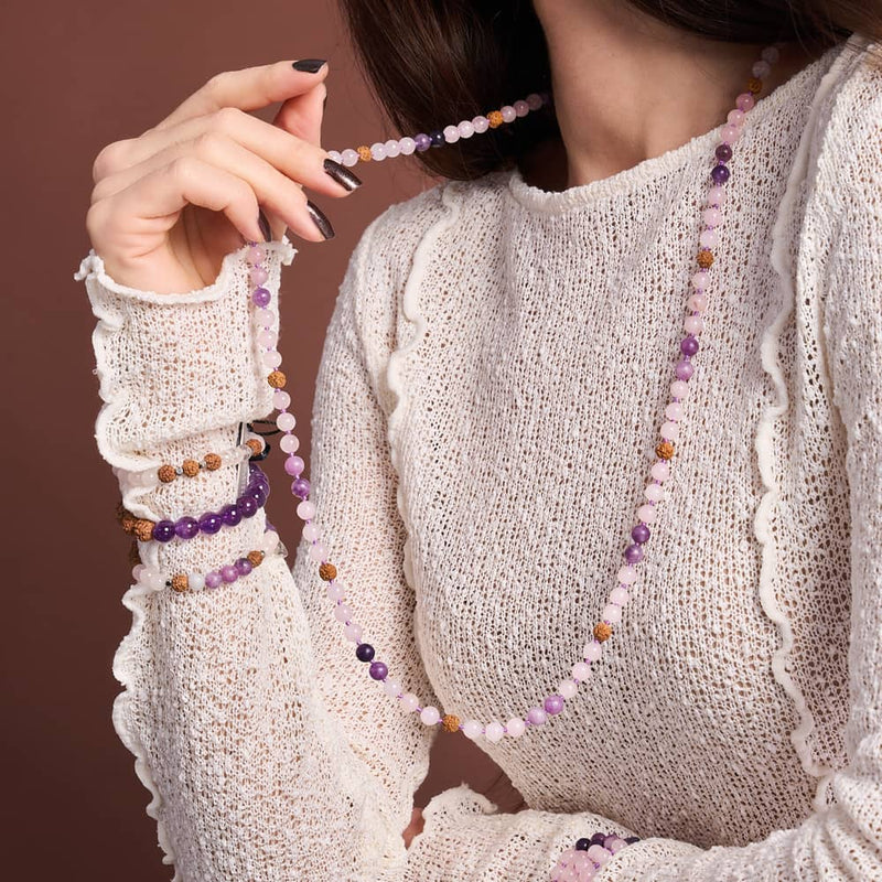 Namasté | Pierre précieuse Rudraksha | Enveloppement spirituel Mala