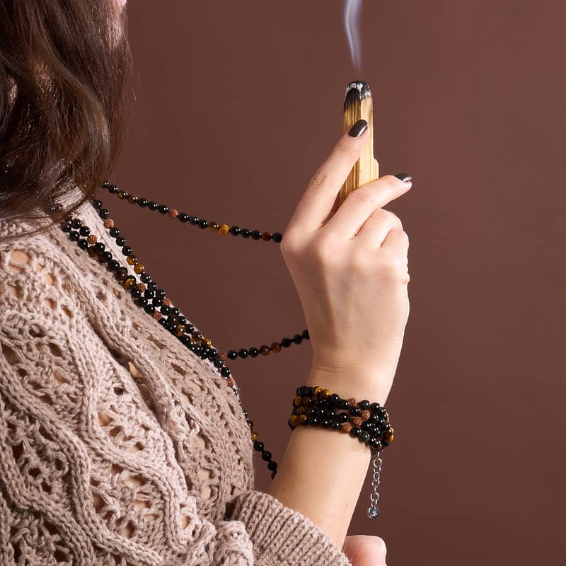 Shaman | Gemstone Rudraksha | Mala Spiritual Wrap