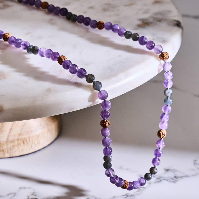 Moine Shaolin | Rudraksha en pierre précieuse | Enveloppement spirituel pour Mala