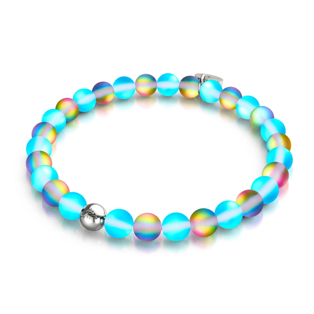 Limonade bleue | Argent | Bracelet de perles de verre sirène