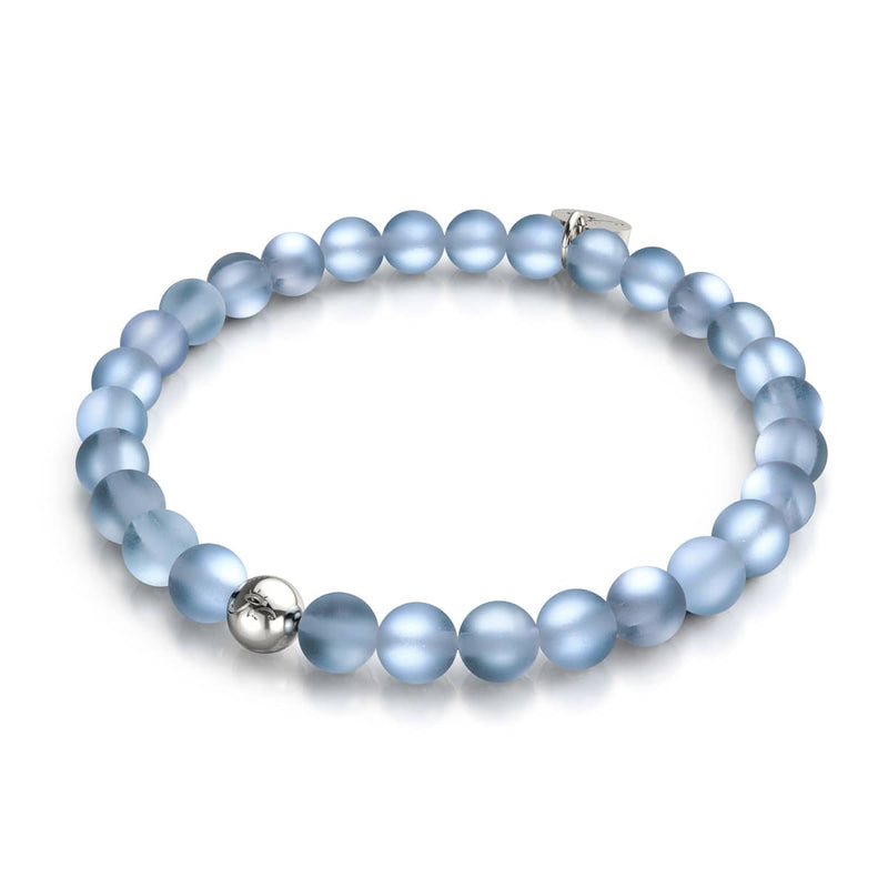 Carbonite | Argent | Bracelet de perles de verre sirène