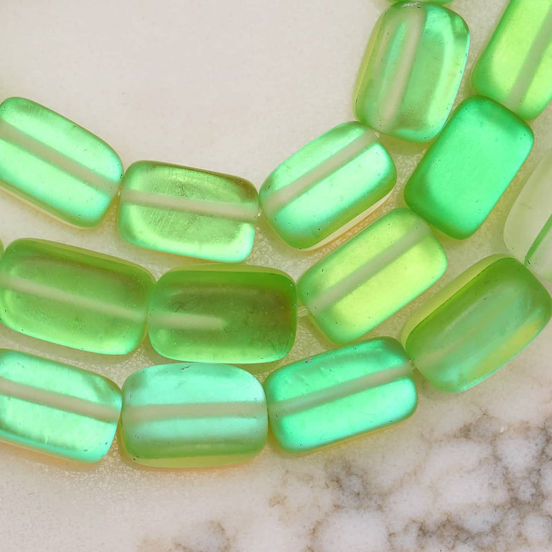 Bracelet galet en verre sirène en argent sterling 925 et émeraude