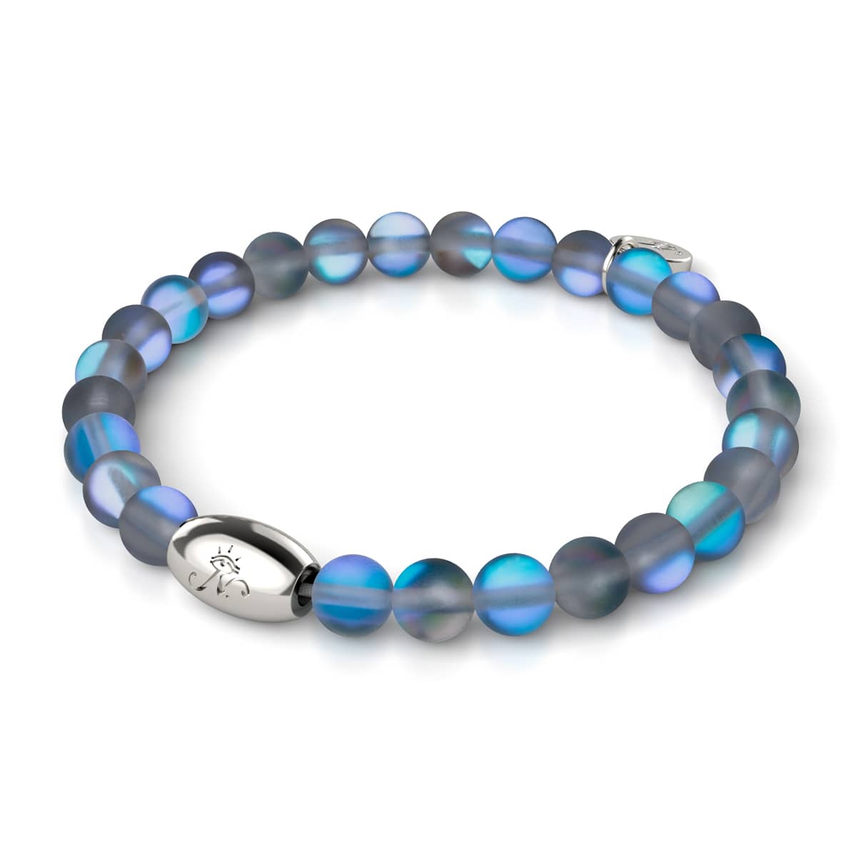 Gris | Argent sterling .925 | Bracelet de perles de verre sirène