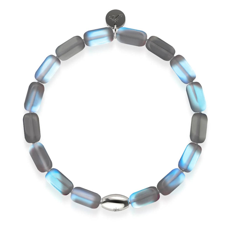Grey | .925 Sterling Silver | Mermaid Glass Pebble Bracelet