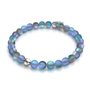 Gris | Argent | Bracelet de perles de verre sirène