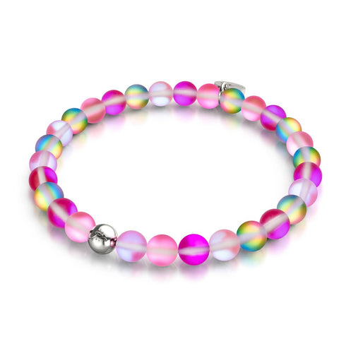 Magenta Magic | Silver | Mermaid Glass Bead Bracelet