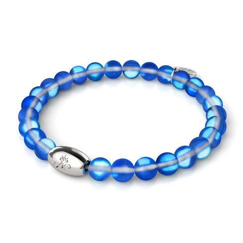 Saphir | Argent sterling .925 | Bracelet de perles de verre sirène