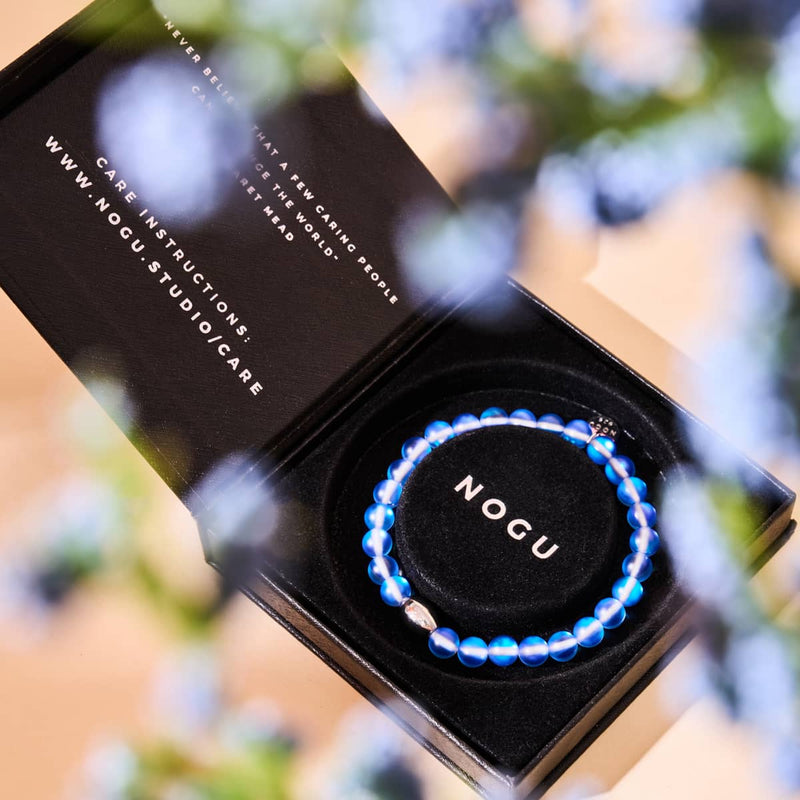 Sapphire | .925 Sterling Silver | Mermaid Glass Bead Bracelet