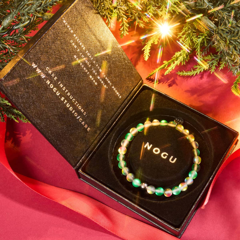 Bracelet en perles de verre Licorne Vert | Argent | Sirène