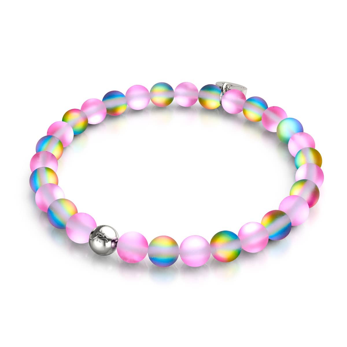 Licorne Rose | Argent | Bracelet de perles de verre sirène