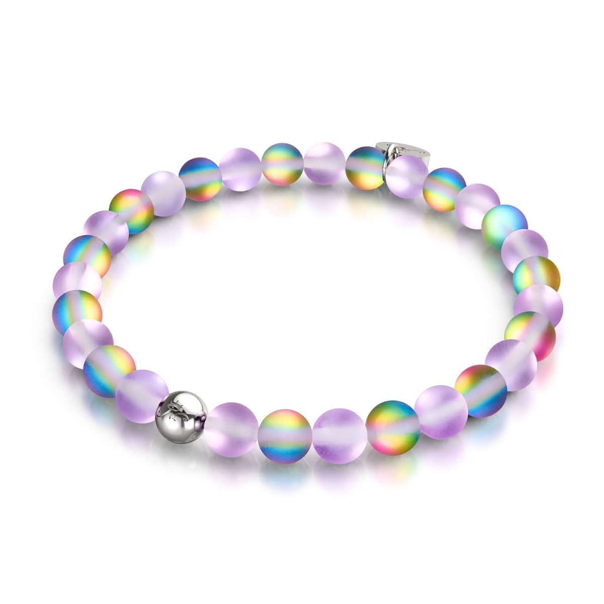 Licorne Violet | Argent | Bracelet de perles de verre sirène