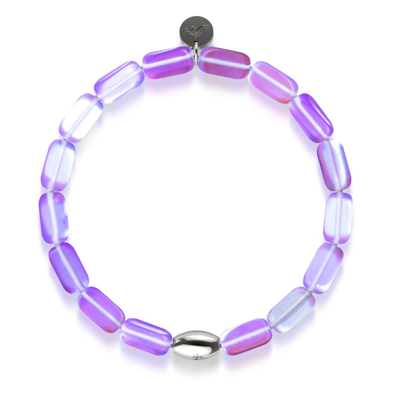 Violet | .925 Sterling Silver | Mermaid Glass Pebble Bracelet