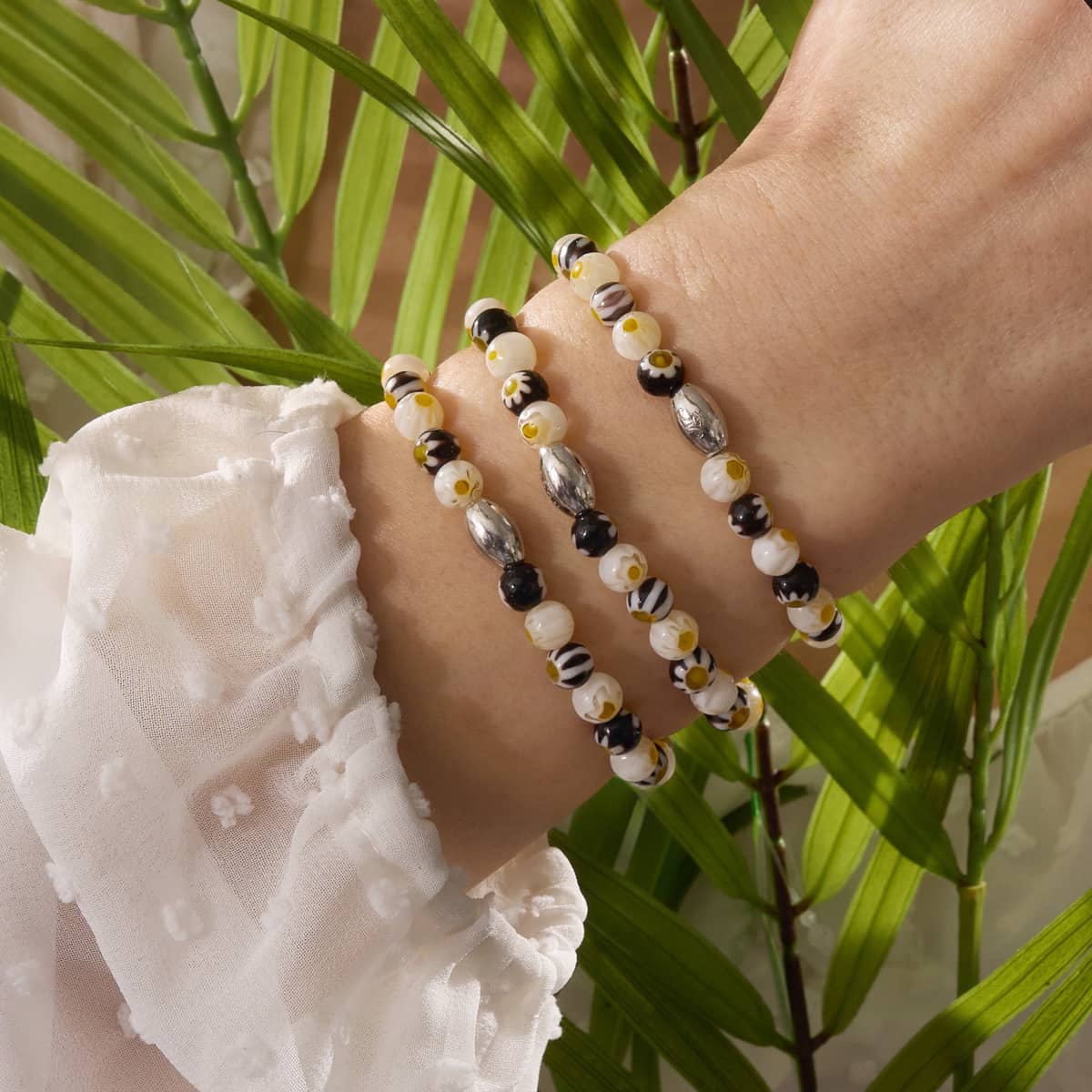 Tulipe toscane | Argent sterling 925 | Bracelet Millefiori