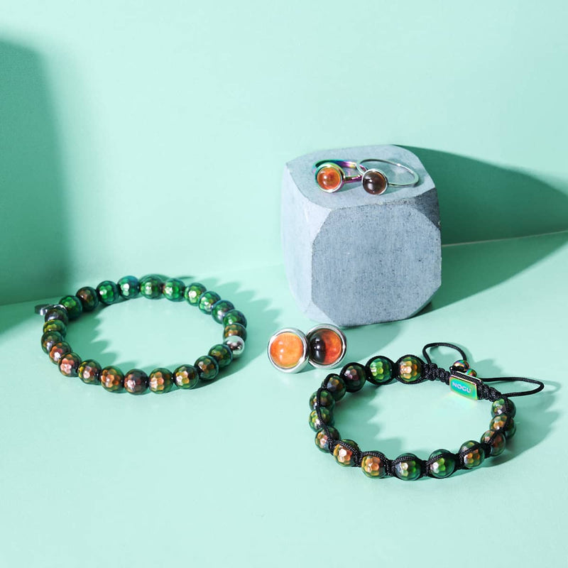 Chromates | Boucles d'oreilles cabuchon pierre d'humeur 12 mm