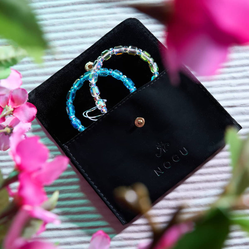 Bracelet galet à facettes radiantes Aigue-marine x Bleu | Argent