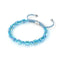 Bracelet galet à facettes radiantes Aigue-marine x Bleu | Argent
