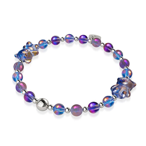 Unicorn Purple | Silver | Double Shimmer Bear Bracelet