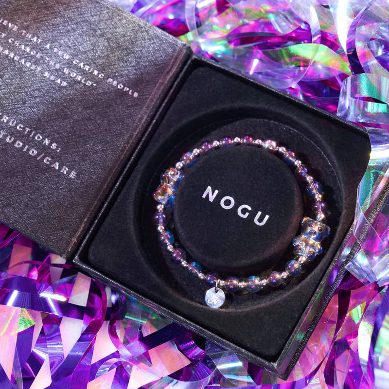 Bracelet Licorne Violet | Argent | Ours Double Shimmer