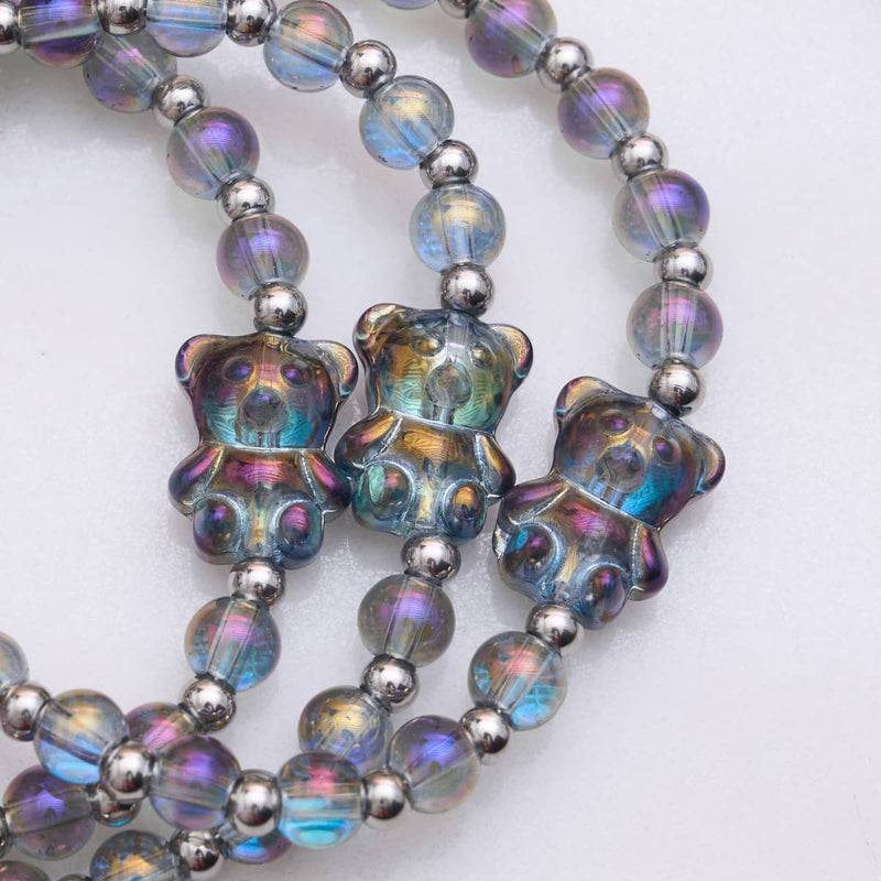 Bracelet Licorne Violet | Argent | Ours scintillant