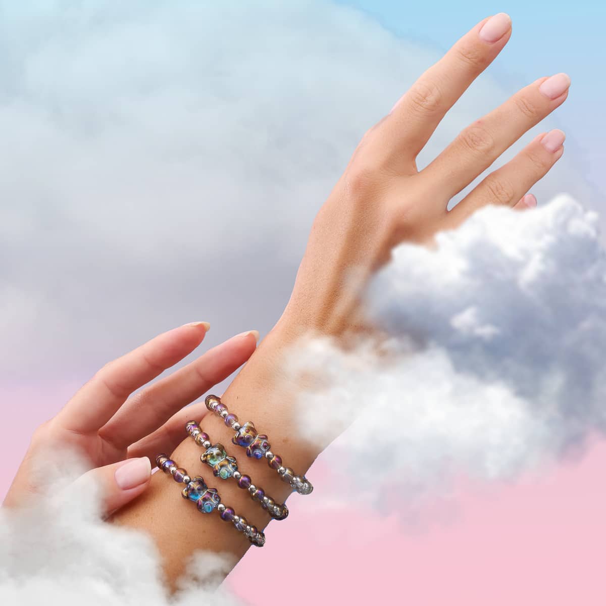 Bracelet Licorne Violet | Argent | Ours scintillant