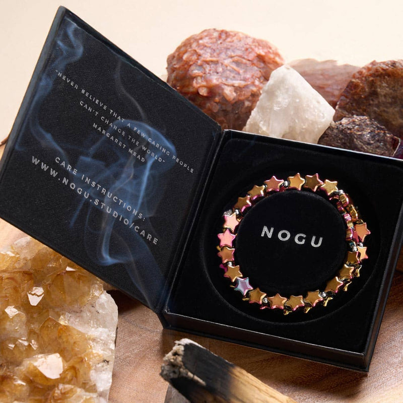 Poussière d'étoiles écarlates | Argent sterling 925 | Enveloppement d'étoiles