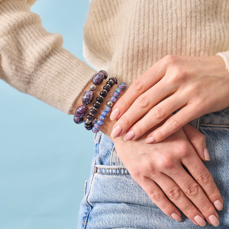 Tourbillon violet | Bracelet en verre Tempête