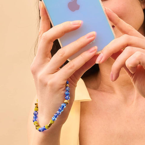 Étoiles saphir | Verre Firefly | Bracelet porte-bonheur pour téléphone