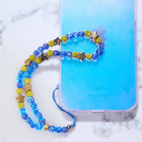 Étoiles saphir | Verre Firefly | Bracelet porte-bonheur pour téléphone