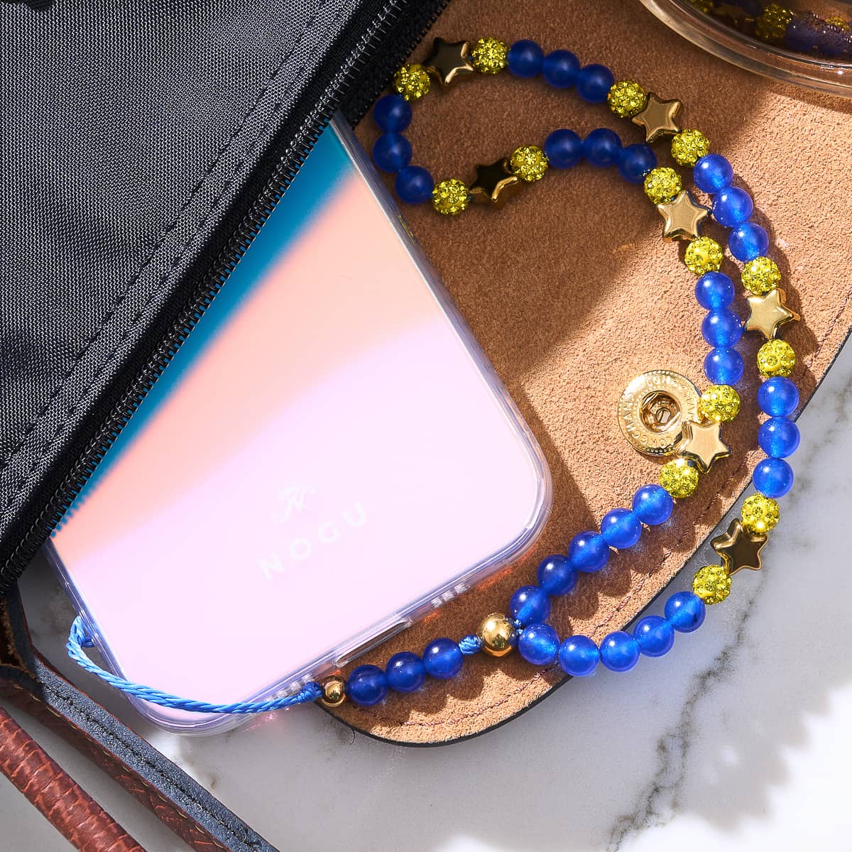 Nuit étoilée | Bleu x Or | Breloque pour téléphone