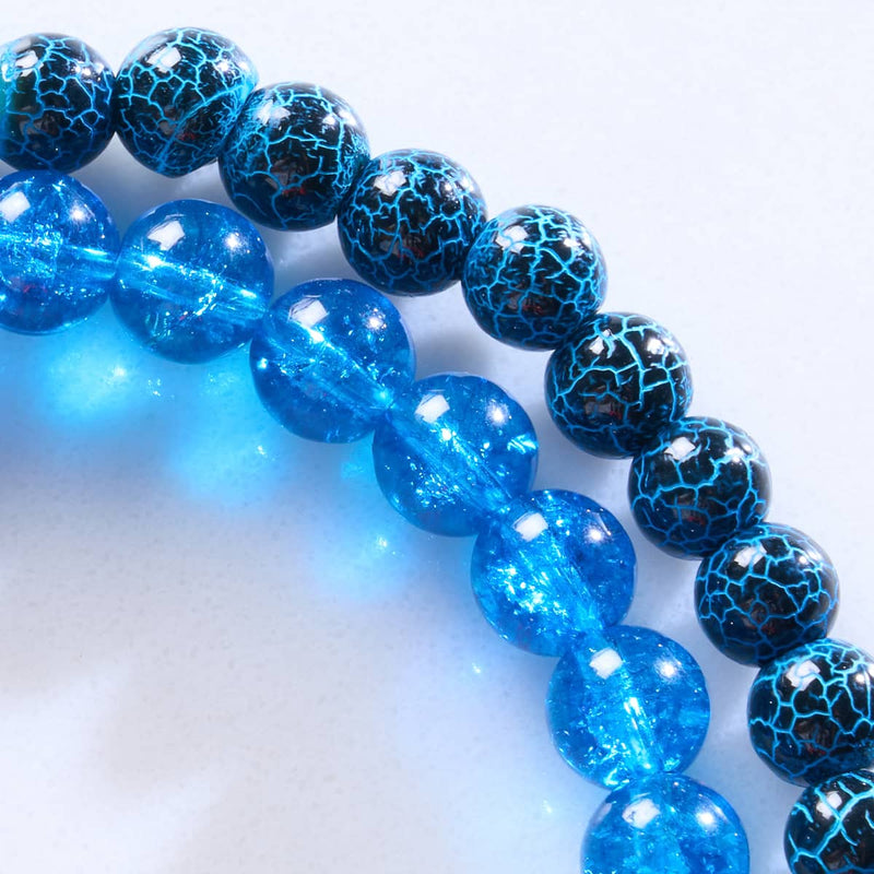 Sapphire Glitter Glass | .925 Sterling Silver | Bead Bracelet