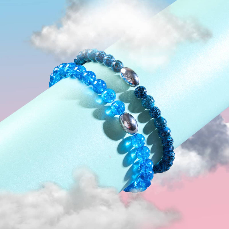 AAA Blue Agate | .925 Sterling Silver | Gemstone Bracelet