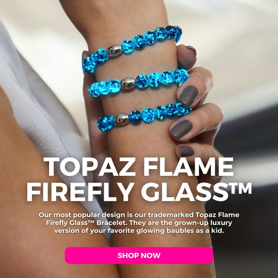 VERRE LUCIOLE À FLAMMES TOPAZES