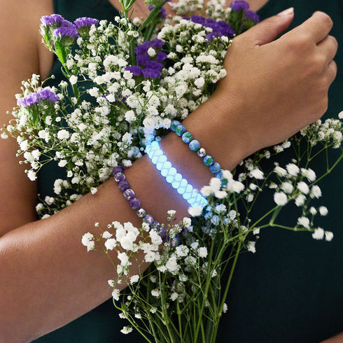 Porcelaine violette | Céramique Lumos | Bracelet Vitalité Macramé